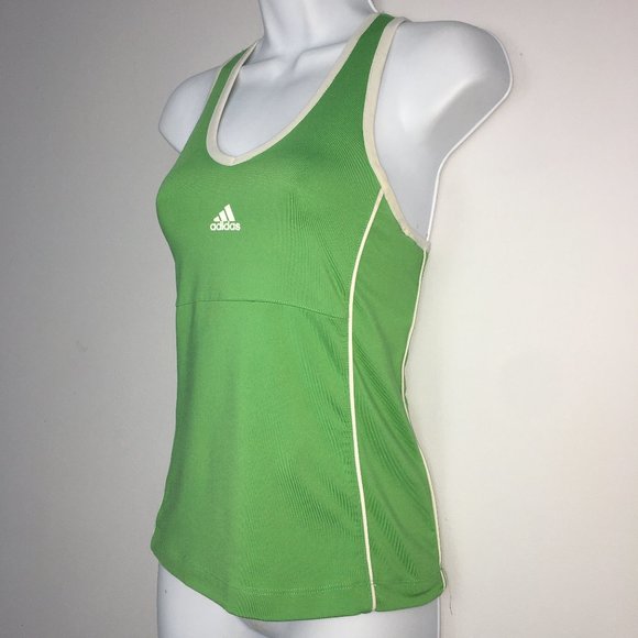 Adidas Womens XXS Green & White Clima365 Racerback ClimaCool Pullover Tank Top - Picture 2 of 9
